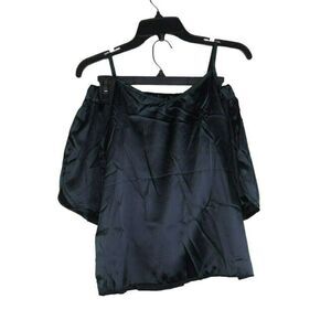 Mathea Satin Pajama Lounge Wear Set Women's Size Medium Navy Blue Tanktop Shorts